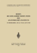 Cover-Bild zum Titel 'Reden bei der Jahrhundert-Feier des Anatomischen Instituts in Heidelberg am 24. und 25. Juni 1949' von 'Hermann Hoepke, Hans Bluntschli, Curt Elze'