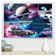 Cover-Bild zum Titel 'Im Weltall unterwegs - Verrückte Fahrzeuge im Universum (hochwertiger Premium Wandkalender 2026 DIN A2 quer), Kunstdruck in Hochglanz' von 'Martina Marten'