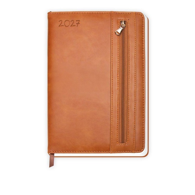 TRÖTSCH - Wochenplaner A5 mit Tasche Braun 2027 - 