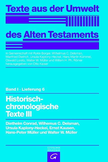 Historisch-chronologische Texte III - Diethelm Conrad, Wilhelmus C. Delsman, Ursula Kaplony-Heckel, Walter W. Müller