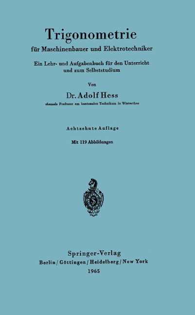 Trigonometrie für Maschinenbauer und Elektrotechniker - Adolf Hess