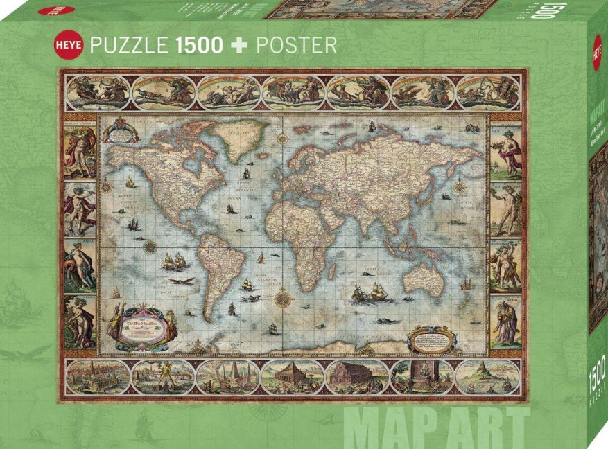WILLEM BLAEU WORLD, HEYE Puzzle von Adam Shaw - 