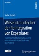 Cover-Bild zum Titel 'Wissenstransfer bei der Reintegration von Expatriates' von 'Stefan Doetsch'