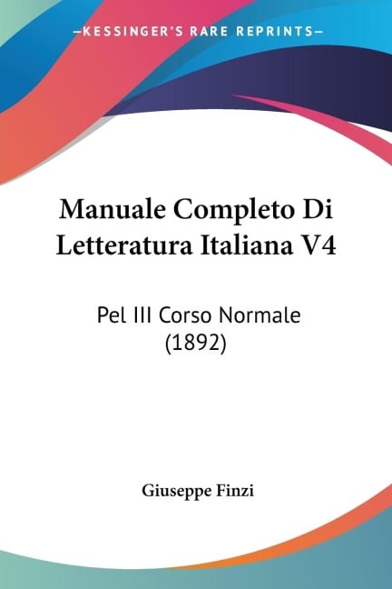 Manuale Completo Di Letteratura Italiana V4 - Giuseppe Finzi