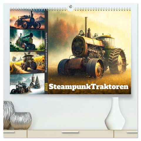 Steampunktraktoren (hochwertiger Premium Wandkalender 2025 DIN A2 quer), Kunstdruck in Hochglanz - Sabine Löwer