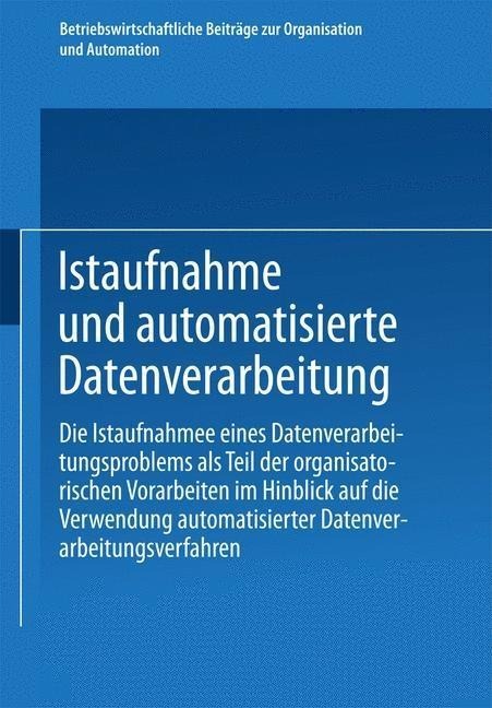 Istaufnahme und automatisierte Datenverarbeitung - 