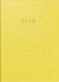 rido/idé 7018504035 Taschenkalender Modell Technik S (2025) "Dots"| 2 Seiten = 1 Woche| A6| 144 Seiten| Kunstleder-Einband Trend| flexibel| gelb - 