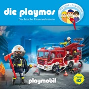 Cover-Bild zum Titel 'Die Playmos - Das Original Playmobil Hörspiel, Folge 62: Der falsche Feuerwehrmann' von 'David Bredel, Florian Fickel'