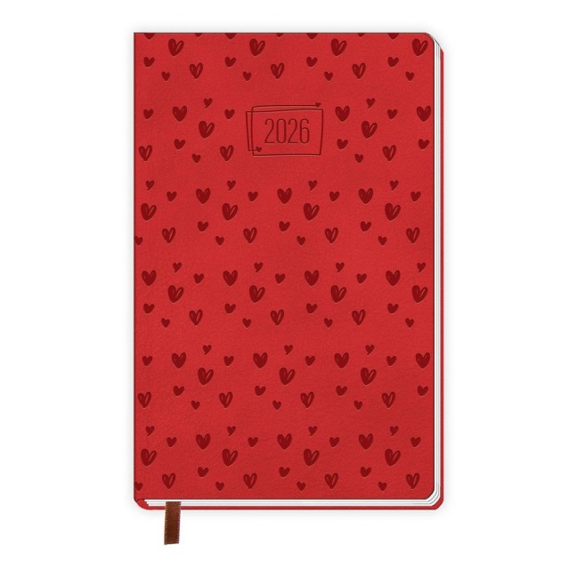 Trötsch Taschenkalender A6 Soft Touch Herzchen 2026 - 