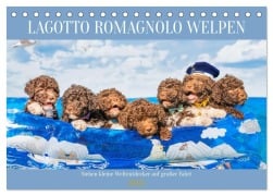 Lagotto Romagnolo Welpen - Sieben kleine Weltentdecker auf großer Fahrt (Tischkalender 2025 DIN A5 quer), CALVENDO Monatskalender - Sigrid Starick