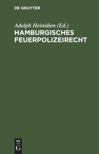 Hamburgisches Feuerpolizeirecht - 