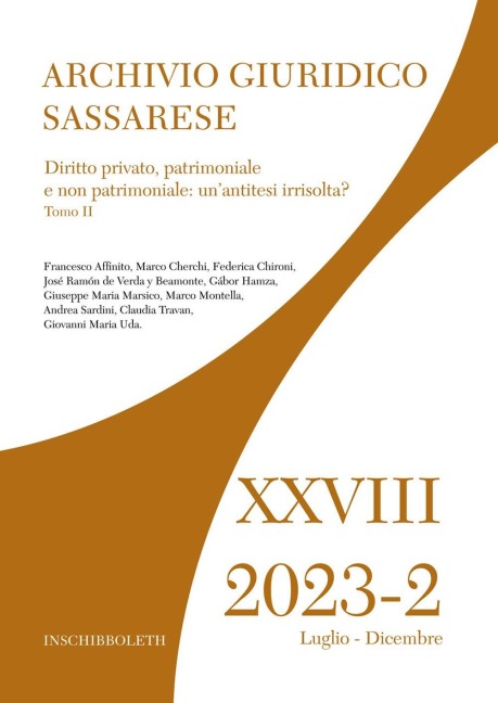 Diritto privato, patrimoniale e non patrimoniale: un'antitesi irrisolta?" - 