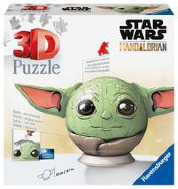 Ravensburger 3D Puzzle 11556 - Puzzle-Ball Grogu - Puzzle-Ball mit ansteckbaren Ohren - für große und kleine Star Wars und Mandalorian Fans ab 6 Jahren - 