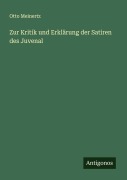 Cover-Bild zum Titel 'Zur Kritik und Erklärung der Satiren des Juvenal' von 'Otto Meinertz'