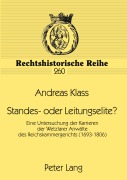 Cover-Bild zum Titel 'Standes- oder Leistungselite?' von 'Andreas Klass'
