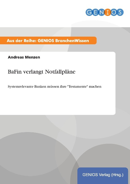 BaFin verlangt Notfallpläne - Andreas Menzen