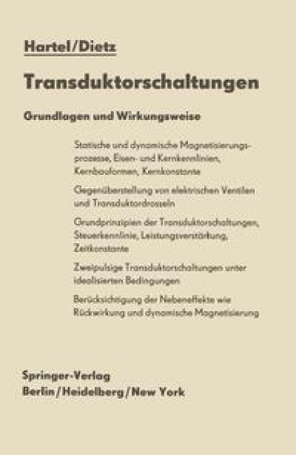 Transduktorschaltungen - Walter Hartel, Helmut Dietz