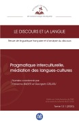Cover-Bild zum Titel 'Pragmatique interculturelle, médiation des langues-cultures' von 'Georgeta Cislaru, Fabienne Baider'