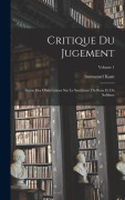Cover-Bild zum Titel 'Critique Du Jugement' von 'Immanuel Kant'