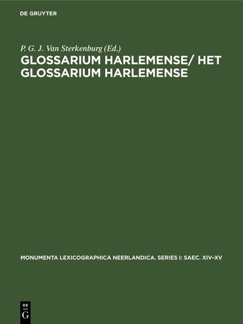 Glossarium Harlemense/ Het Glossarium Harlemense - 