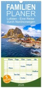 Cover-Bild zum Titel 'Familienplaner 2026 - Lofoten - Eine Reise durch Nordnorwegen mit 5 Spalten (Wandkalender, 21 x 45 cm) CALVENDO' von 'Dennis Westermann'