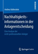 Cover-Bild zum Titel 'Nachhaltigkeitsinformationen in der Anlageentscheidung' von 'Andrea Hafenstein'
