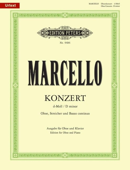 Oboenkonzert d-Moll für Oboe u. Klavier, Urtext (Fechner) - Alessandro Marcello