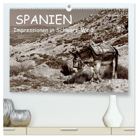 Spanien Impressionen in Schwarz-Weiß (hochwertiger Premium Wandkalender 2025 DIN A2 quer), Kunstdruck in Hochglanz - Benny Trapp