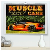 Cover-Bild zum Titel 'Muscle Cars, Geschwindigkeit und Leidenschaft (hochwertiger Premium Wandkalender 2026 DIN A2 quer), Kunstdruck in Hochglanz' von 'Helena Bilkova'
