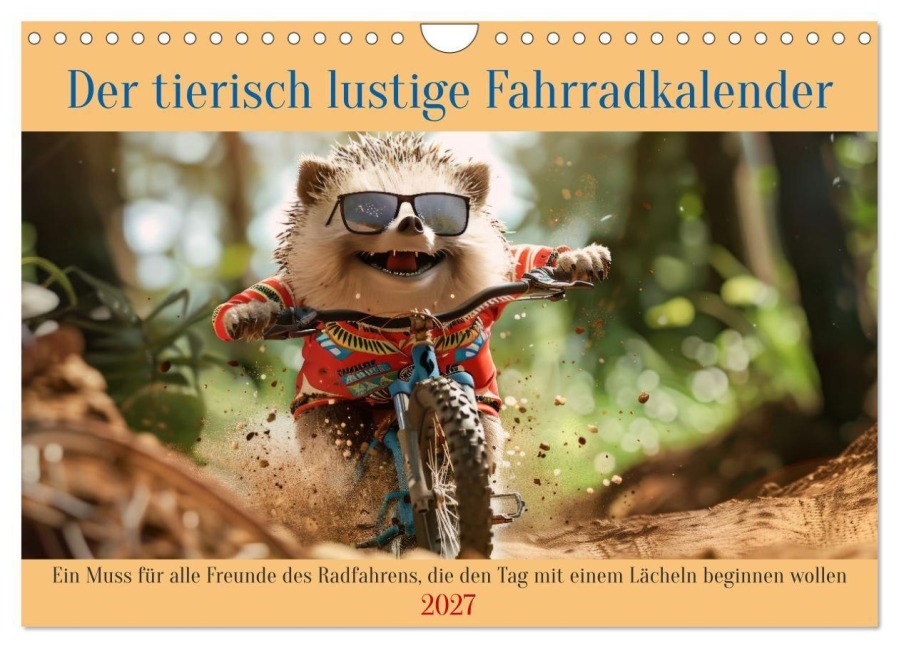 Der tierisch lustige Fahrradkalender (Wandkalender 2027 DIN A4 quer), CALVENDO Monatskalender - Peter Rübsamen