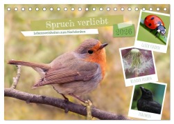 Cover-Bild zum Titel 'Spruch verliebt (Tischkalender 2026 DIN A5 quer), CALVENDO Monatskalender' von 'Simone Sperber'