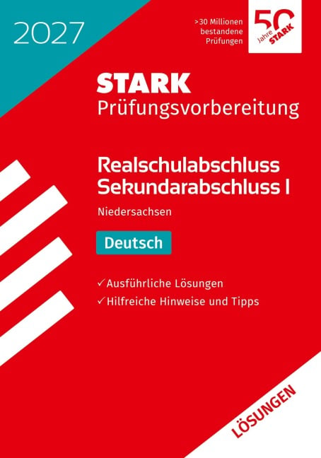 STARK Lösungen zu Deutsch - Realschulabschluss 2027 Niedersachsen - Prüfungsvorbereitung - 