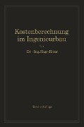 Cover-Bild zum Titel 'Kostenberechnung im Ingenieurbau' von 'Hugo Ritter'