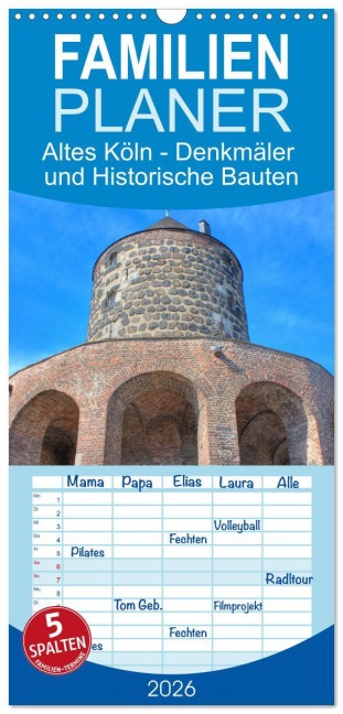Familienplaner 2026 - Altes Köln - Denkmäler und Historische Bauten mit 5 Spalten (Wandkalender, 21 x 45 cm) CALVENDO - sell@Adobe Stock