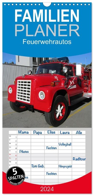 Familienplaner 2024 - Feuerwehrautos mit 5 Spalten (Wandkalender, 21 x 45 cm) CALVENDO - Insideportugal Insideportugal