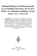 Zusammenstellung von Bestimmungen usw., die zur Geschäfts-Anweisung für die Oberförster der Königlich preußischen Staatsforsten vom 4. Juni 1870 - Koniglich-Preussisches Staatsforstamt