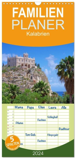 Familienplaner 2027 - Kalabrien mit 5 Spalten (Wandkalender, 21 x 45 cm) CALVENDO - Lianem