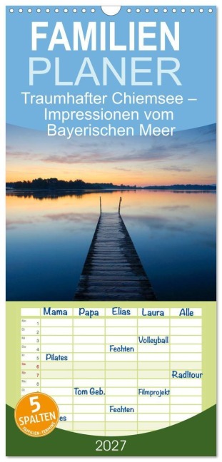 Familienplaner 2027 - Traumhafter Chiemsee - Impressionen vom Bayerischen Meer mit 5 Spalten (Wandkalender, 21 x 45 cm) CALVENDO - Christof Wermter