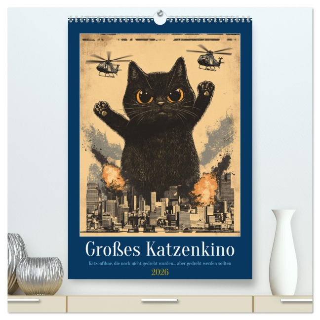 Großes Katzenkino (hochwertiger Premium Wandkalender 2026 DIN A2 hoch), Kunstdruck in Hochglanz - Kerstin Waurick