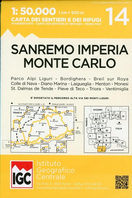 San Remo Imp1:50 000 Wanderkarte 14 - 
