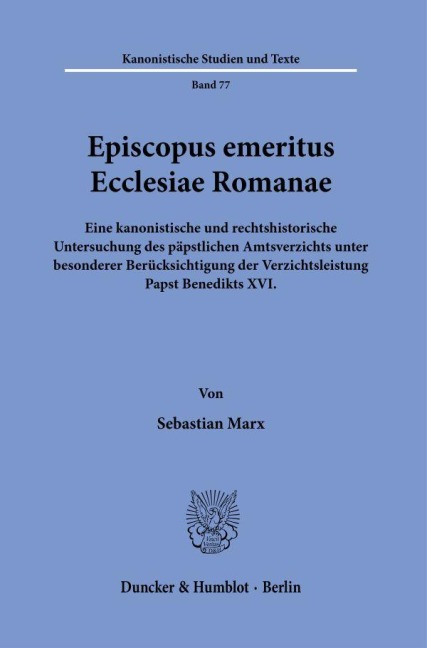 Episcopus emeritus Ecclesiae Romanae. - Sebastian Marx