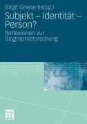 Cover-Bild zum Titel 'Subjekt - Identität - Person?' von ''