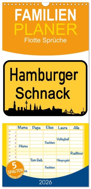 Familienplaner 2026 - Hamburger Schnack mit 5 Spalten (Wandkalender, 21 x 45 cm) CALVENDO - Christine Daus
