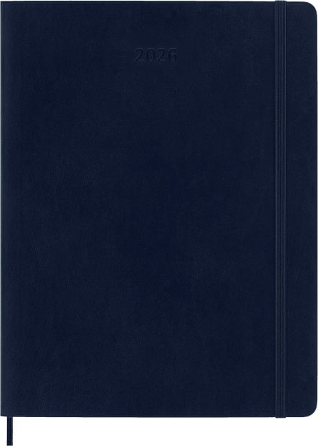 Moleskine 12 Monate Tageskalender 2026, XL, 1 Tag = 1 Seite, rechts linierte Seite, Weicher Einband, Saphir - 