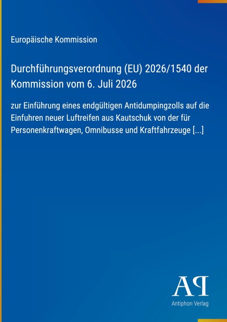 Durchführungsverordnung (EU) 2026/1540 der Kommission vom 6. Juli 2026 - Europäische Kommission