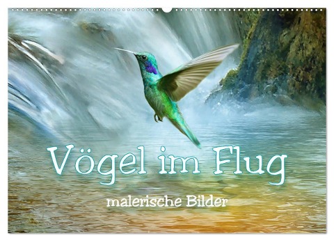 Vögel im Flug - malerische Bilder (Wandkalender 2024 DIN A2 quer), CALVENDO Monatskalender - Liselotte Brunner-Klaus