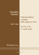 Cover-Bild zum Titel 'I libretti italiani a stampa dalle origini al 1800. Catalogo analitico con 16 indici' von 'Claudio Sartori'