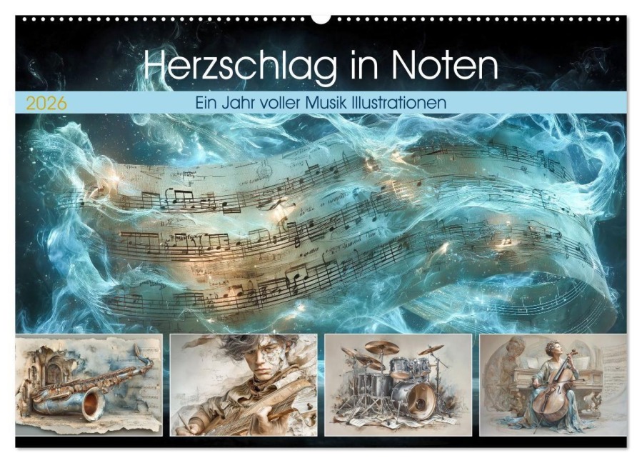 Herzschlag in Noten (Wandkalender 2026 DIN A2 quer), CALVENDO Monatskalender - Steffen Gierok-Latniak