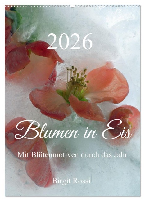 Blumen in Eis (Wandkalender 2026 DIN A2 hoch), CALVENDO Monatskalender - Birgit Rossi