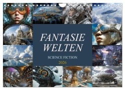 Cover-Bild zum Titel 'Fantasie Welten - Science Fiction (Wandkalender 2026 DIN A4 quer), CALVENDO Monatskalender' von 'Dirk Meutzner'